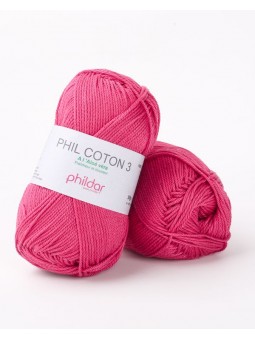 COTON 3 - Phildar - Framboise