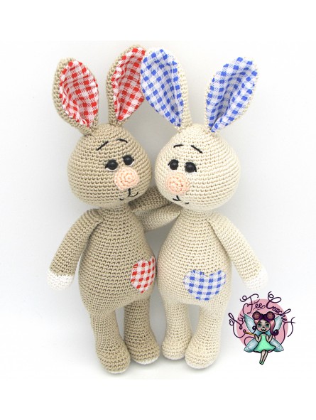 Tutoriel lapin coton et tissu au crochet (Amigurumi)