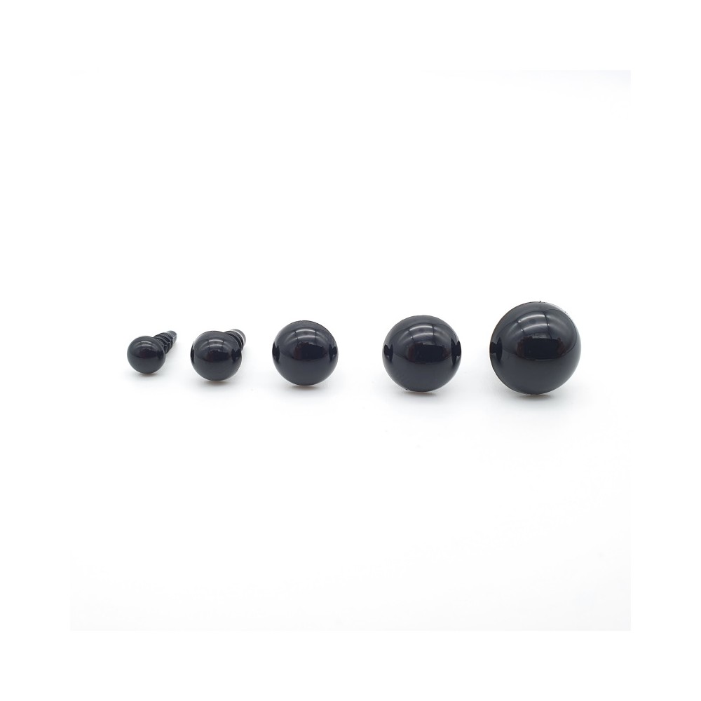 Yeux de sécurité en plastique Noir avec rondelles - ref 8911101