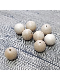 10 Perles en bois 20mm